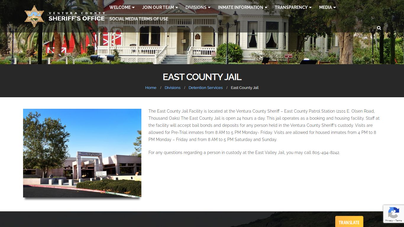 East County Jail - Ventura County Sheriff's Office